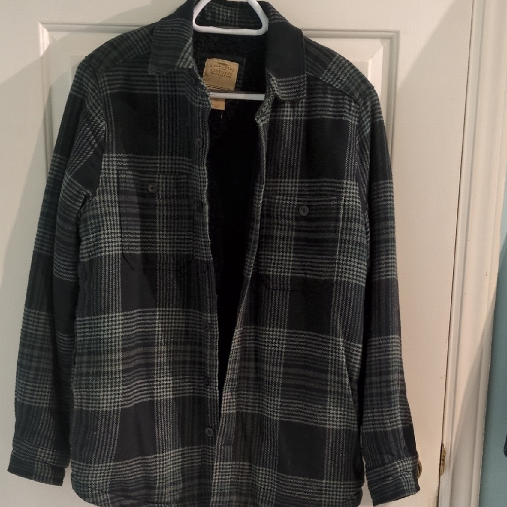 Black and Gray Lightweight Plaid Shirt Jacket